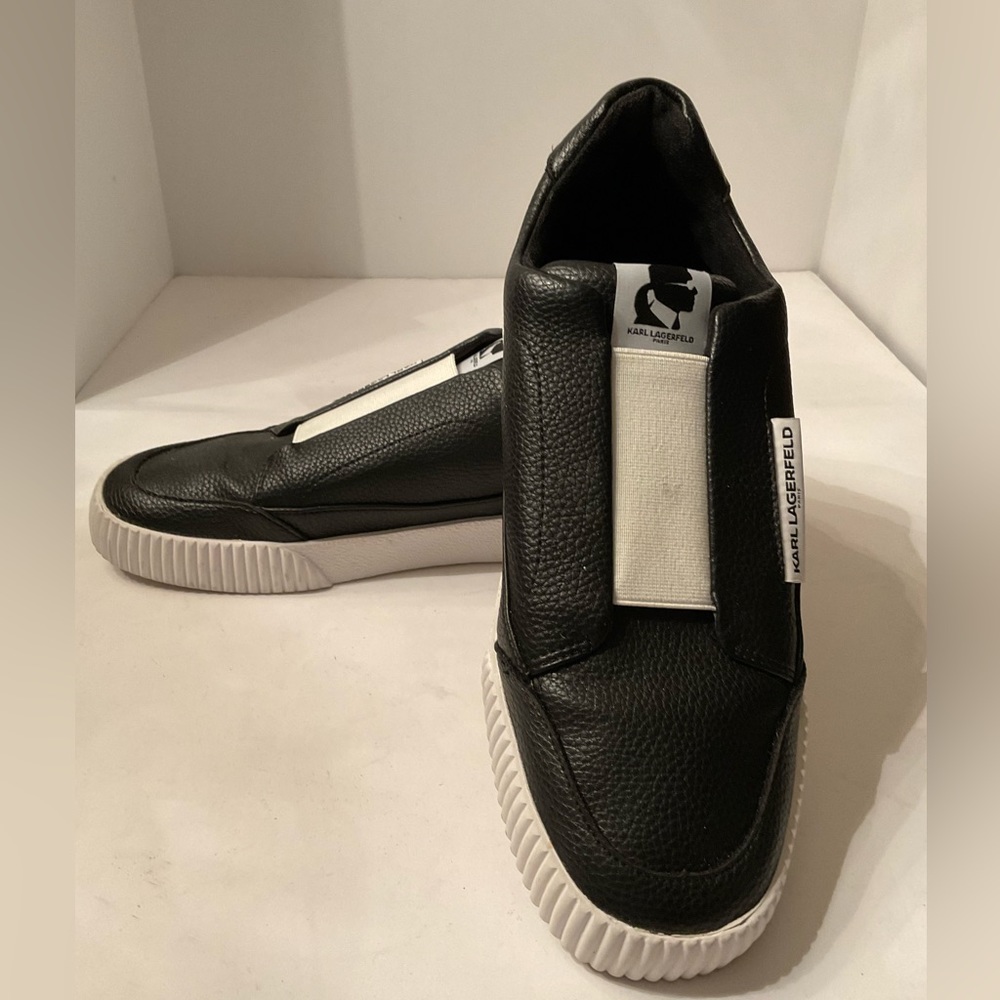 Karl Lagerfeld black/white slip on sneakers